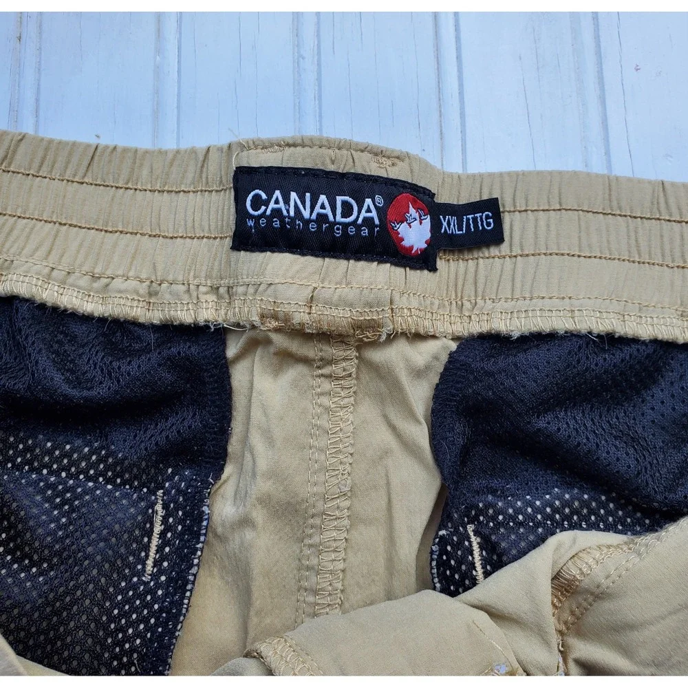 Canada Weathergear Mens Khaki Cargo Shorts XXL CWG101 Tan Stretch Casual Outdoor